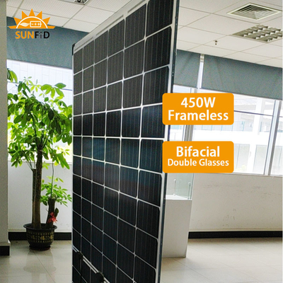 panneau solaire monocristallin sans cadre 450W bifacial 10BB pour système de stockage d'énergie résidentiel