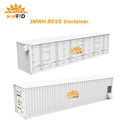 système de stockage d'énergie de conteneur de 3MWH 20Ft, système de stockage commercial de batterie de BESS