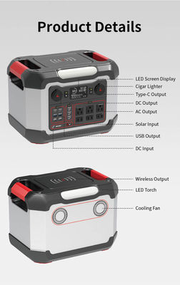 Station d'énergie portable 1200W avec capacité de 30000mAh et chargeur sans fil pour le camping