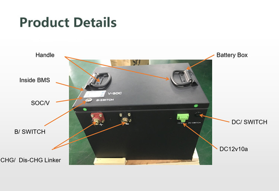 100Ah batterie au lithium de 48 volts pour le chariot de golf 51.2v 200Ah Lifepo4 avec le chargeur de Bms