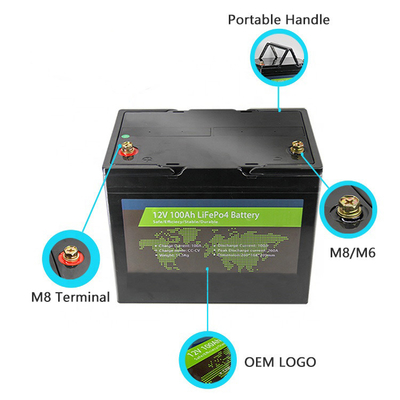 batterie au lithium de 12.8V Campervan 100Ah Lifepo4 Bluetooth facultatif